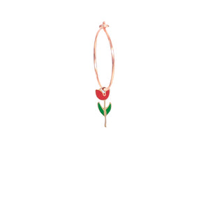 Orecchino Cerchio Mono Fiore Tulipano